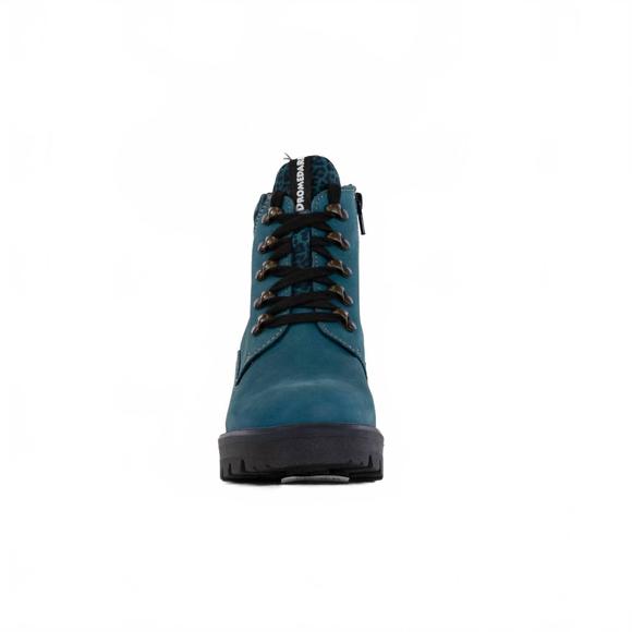 NEW DROMEDARIS women's karlie lace-up ankle boot in teal/leo - Picture 3 of 4